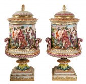 PAIR OF CAPODIMONTE-STYLE PORC