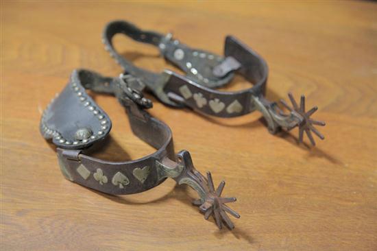 PAIR OF ''CARD SUIT'' SPURS.