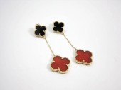 PAIR OF CARNELIAN, BLACK ONYX