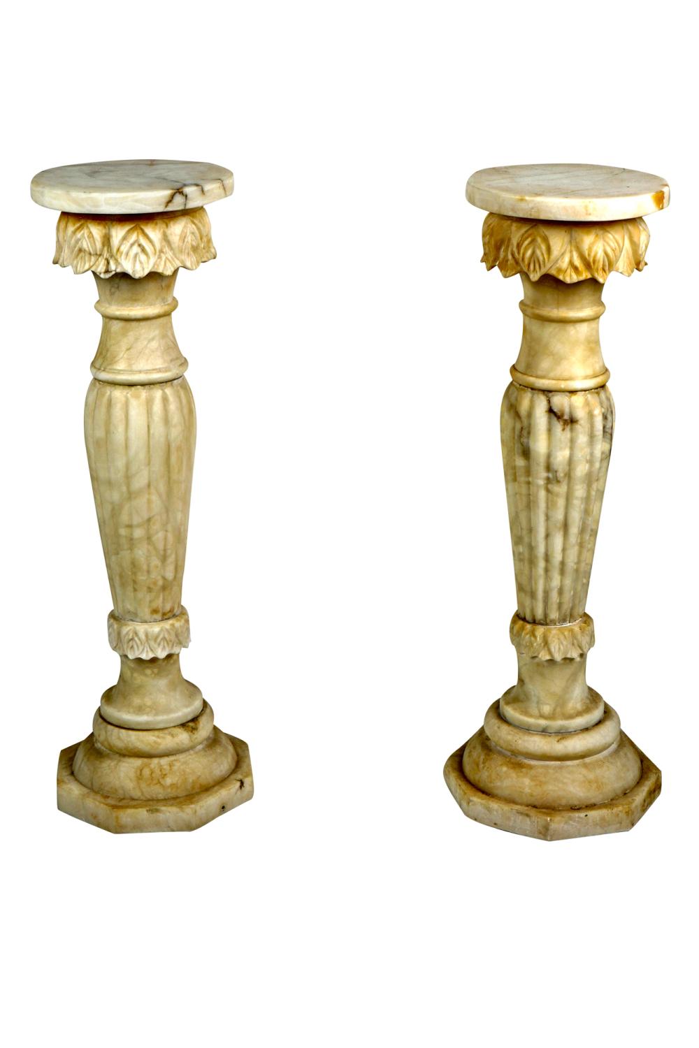 PAIR OF CARVED ALABASTER