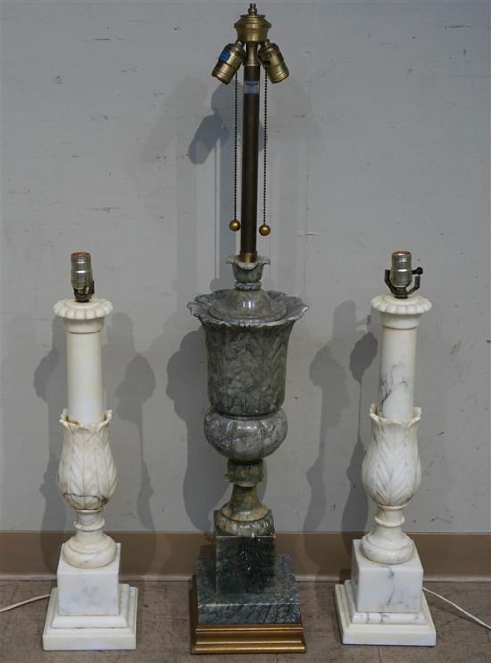 PAIR OF CARVED ALABASTER TABLE