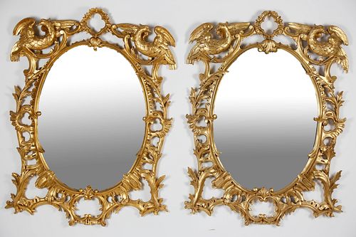 PAIR OF CARVED AND GILT CHIPPENDALE