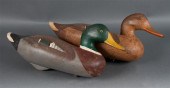 Pair of carved and painted woo