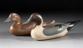 Pair of carved and painted woo