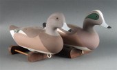 Pair of carved and painted woo