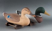 Pair of carved and painted woo