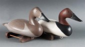 Pair of carved and painted woo