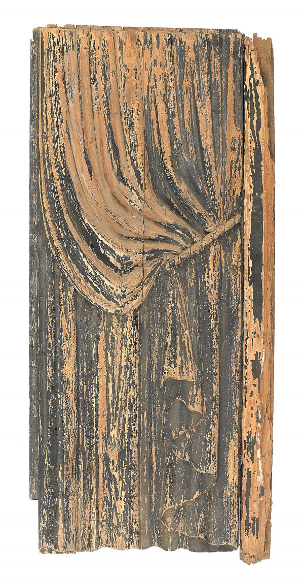 Pair of carved and painted wood