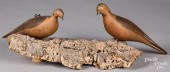 PAIR OF CARVED AND PAINTED DOV