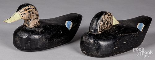 PAIR OF CARVED AND PAINTED DUCK