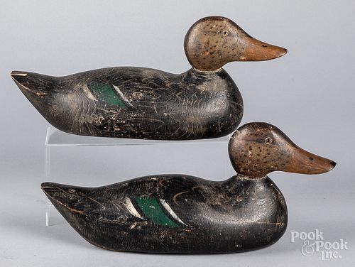 PAIR OF CARVED AND PAINTED