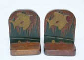 PAIR OF CARVED AND POLYCHROMED