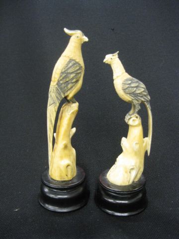 Pair of Carved Bone Figurine of