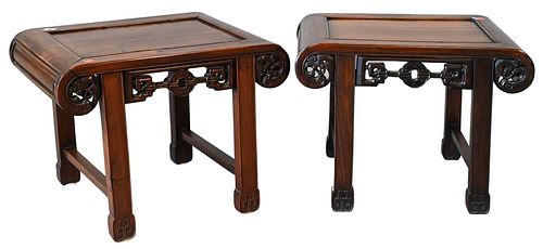 PAIR OF CARVED CHINESE LOW SIDE