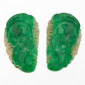 PAIR OF CARVED FINE APPLE GREE