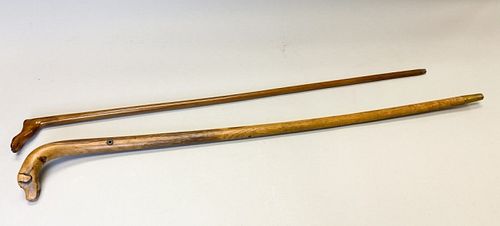 PAIR OF CARVED FOLK ART CANESFolk