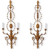 PAIR OF CARVED GILTWOOD TWO LI
