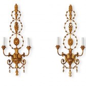 PAIR OF CARVED GILTWOOD TWO LI