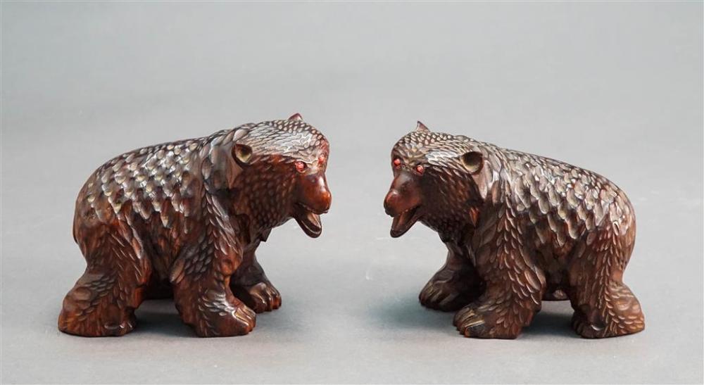 PAIR OF CARVED HARDWOOD CORAL