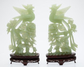 PAIR OF CARVED JADE BIRDS<br>P