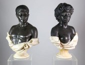 PAIR OF CARVED MARBLE BLACKAMO