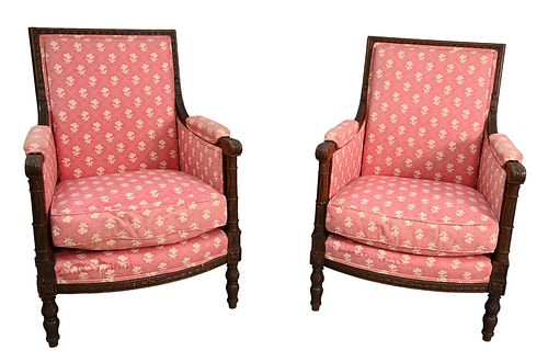 PAIR OF CARVED OAK LOUIS XVI