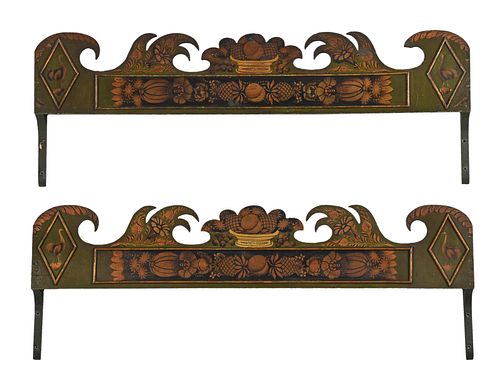 PAIR OF CARVED, PAINTED, AND GILT
