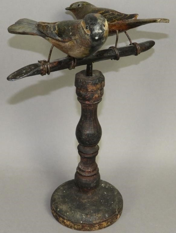 PAIR OF CARVED & POLYCHROME PAINTED