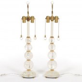 PAIR OF CARVED ROCK CRYSTAL TA