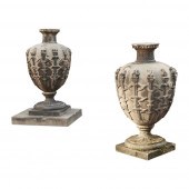 PAIR OF CARVED SANDSTONE NEOCL