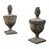 PAIR OF CARVED SANDSTONE NEOCL