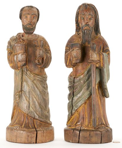 PAIR OF CARVED SANTOS FIGURESPair