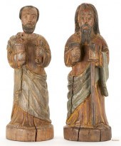 PAIR OF CARVED SANTOS FIGURESP