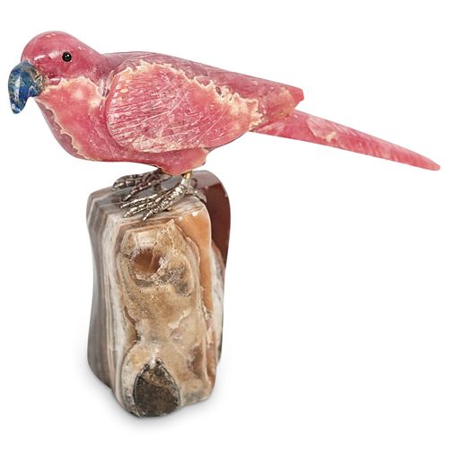 PAIR OF CARVED SEMI PRECIOUS