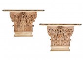 PAIR OF CARVED WOOD CONSOLE TA