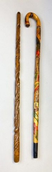 PAIR OF CARVED WOODEN CANESCar