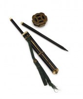 Pair of cased calligraphy brus