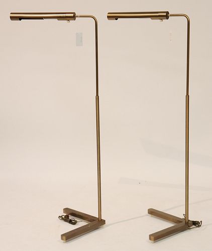 PAIR OF CASELLA BRUSHED BRASS FLOOR