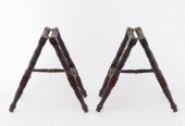 PAIR OF CASKET STANDS, QUEBEC,