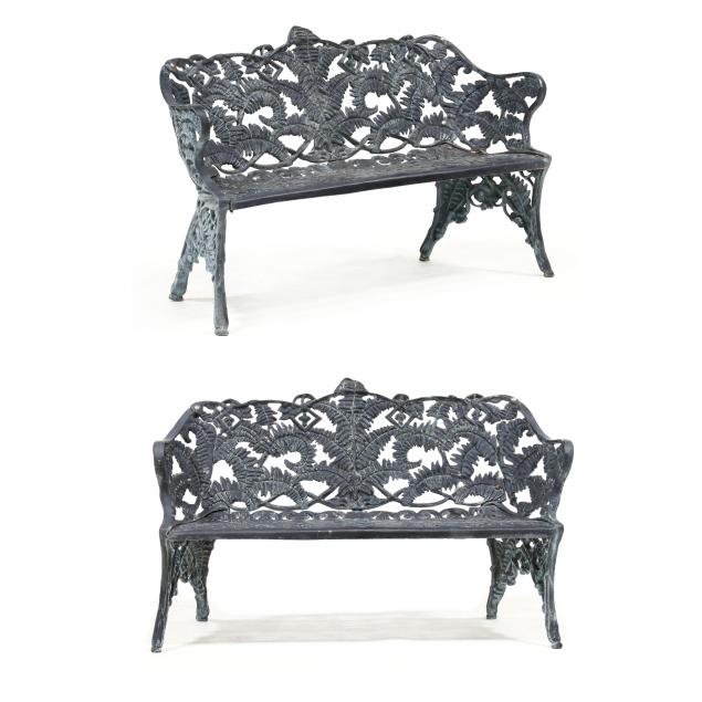 PAIR OF CAST ALUMINUM FERN