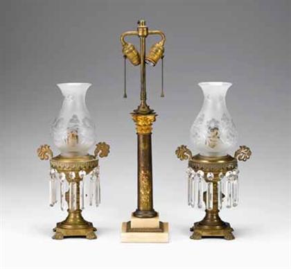 Pair of cast brass and gilt metal