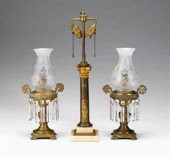 Pair of cast brass and gilt me