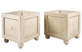 PAIR OF CAST CEMENT PLANTER BO
