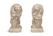 PAIR OF CAST CONCRETE GARDEN L