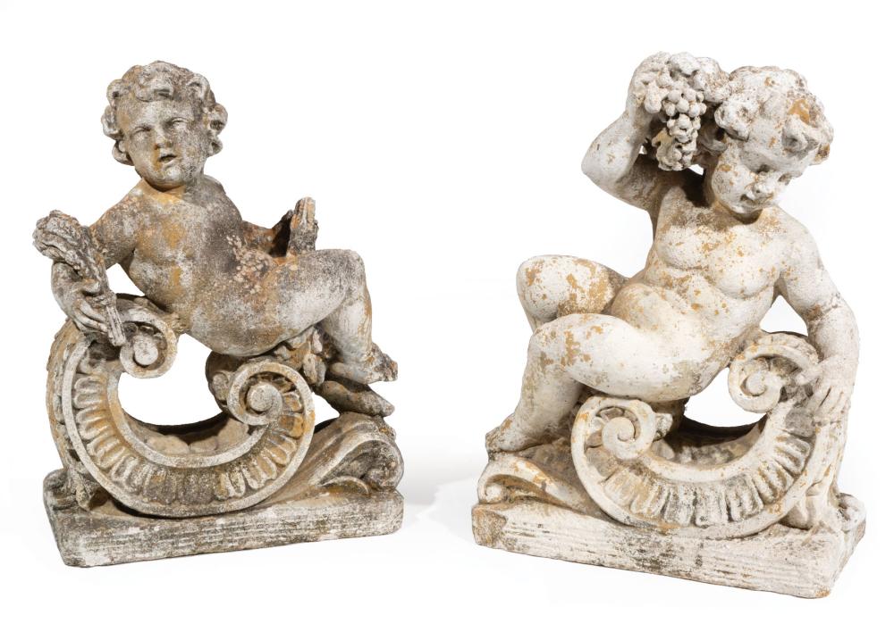 PAIR OF CAST CONCRETE GARDEN