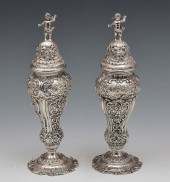 PAIR OF CAST GERMAN 800 SILVER