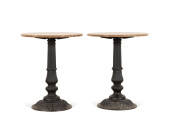 PAIR OF CAST IRON AND CREAM MA