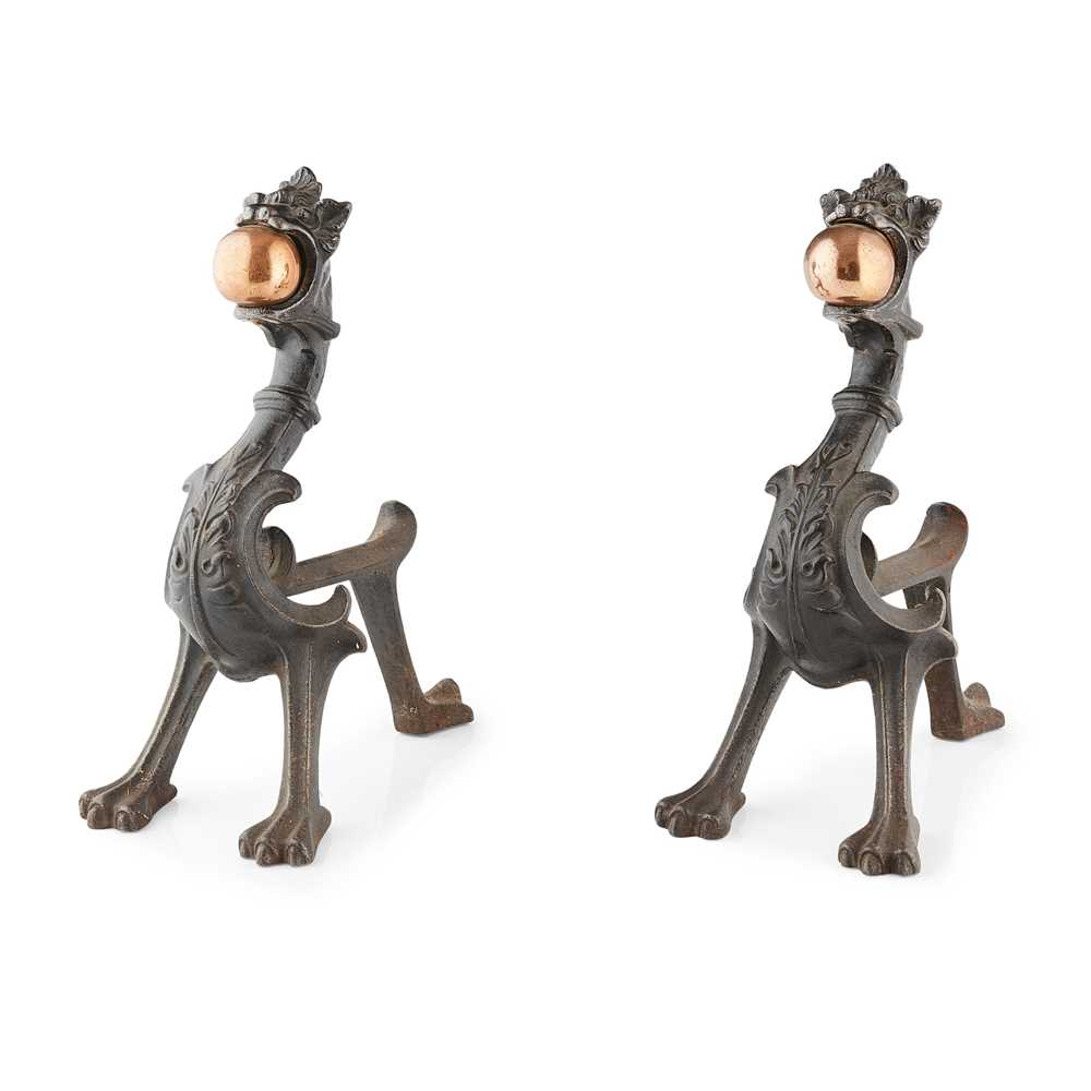 PAIR OF CAST IRON AND COPPER