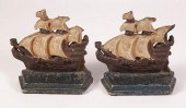PAIR OF CAST IRON AND PAINTED