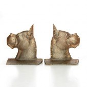 PAIR OF CAST IRON BOOKENDS, BO